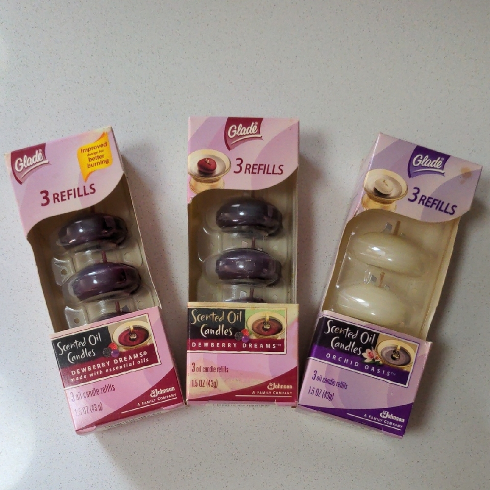 Glade Scented Oil Candle Refills - Dewberry Dreams & Orchid Oasis
